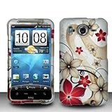 Electromaster(TM) Brand - Red Gold Flower Rubberized Design Crystal Hard Sk ....