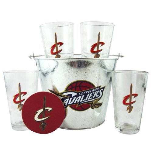 Cleveland Cavaliers Pint Glasses and Beer Bucket Set | Cleveland Cavaliers Gift Set