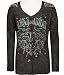 Crash & Burn Metal Heart Celeste Top Burnout Onyx Triblend