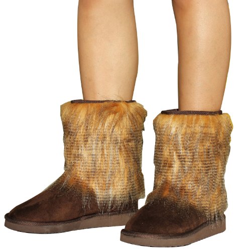 Mukluk Long Hairy Fur Tobacco Brown