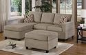 San Fran Pebble and Espresso Sectional Sofa Set by True Contemporary