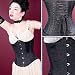 Timeless S-01Black Synthetic Silk with Floral Brocade and Solid Black Satin Trim Underbust Corset