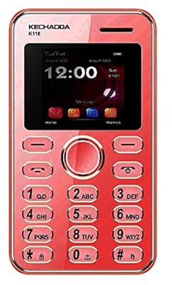 Kechaoda K116 1.44 inch QQVGA Display Slim Card Size GSM Single SIM Keypad Mobile (Red) (Only Mobile Phone &amp; Charging Cable in Box, NO CHARGER OR EARPHONE
