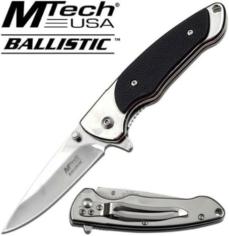 MT-A824LBK M-Tech Ballistic Action Assist RueU56 Knife 4" X45xljv3 Black Leather Inlay Hndl. ajuiioptr 4567fffg 567ybghjk SPRING ASSISTED4" CLOSED LENGTHMIRROR FINISH STAINLESS STEEL BLADEMIRROR FINISH rhJWdCXB WITH MOLDED BLACK LEATHER OVERLAY HANDLEINCLUDES sfItD2AmG POCKET CLIP