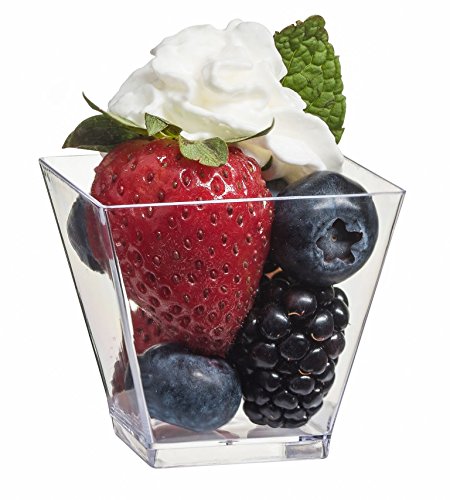 Zappy 100 ct elegant square mini cube 2oz clear tasting…