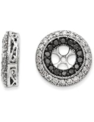 14k White Gold Black & White Diamond Earrings Jackets. Carat Wt- 1ct