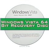 Windows Vista System Recovery disk Live Boot CD 64 bit DVD (disc works with Home Basic, Home Premium, Business, and Ultimate)