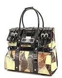 Patchwork Alligator Crocodile Rolling Bag -- Use as a briefcase or laptop bag!