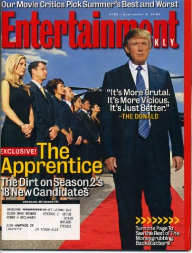 Entertainment Weekly September 3 2004 Donald Trump & The Apprentice, Tom Cruise in War of the Worlds and MI3, Bjork