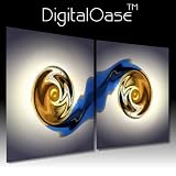 Produkt-Bild: DigitalOase LifeStyle Deluxe Set Flow - Leinwand Kunstdruck Leinwand Kunstdrucke auf Leinwandbilder 2 Teile = 160x80 cm - Moderne abstrakte Kunst BILDER AUF LEINWAND FERTIG GERAHMT - Licht Kontraste - Konzentration Meditation Mental Motivation Coaching Business Entspannung - Bild auf Leinwand Kunst f&uuml;r alle - BEGRENZTE AUFLAGE/UNIKAT EINZELANFERTIGUNG/ NUMERIERT/ K&Uuml;NSTLERWIDMUNG/ IHR NAME DigitalOase ist gesch&uuml;tzte Markenware