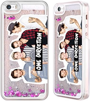 Official One Direction 1D Group 3 Group Photo Liquid Glitter Case For Apple iPhone 5 / 5s