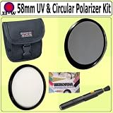 B & W 58mm MULTI COATED UV Haze and Circular Polarizer Glass Filter Bundle