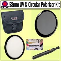 B & W 58mm MULTI COATED UV Haze and Circular Polarizer Glass Filter Bundle