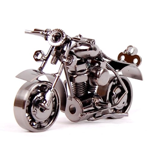Retro Motorcycle Model, Metal Material, Electrolytic Plating Finish (Metallic black)