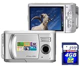 SVP Xthinn-8061 Silver 12MP Max 2.8-inch LCD Slim Digital Camera with rechargeable battery + FREE SVP 4GB SDHC Memory Card