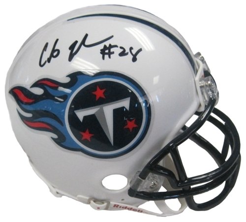 Chris Johnson Autographed/Hand Signed Tennessee Titans Football Mini Helmet