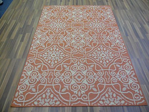 Summer Sale 8'x10' Indoor Outdoor Rug Terracotta Red Patio Lanai Pool