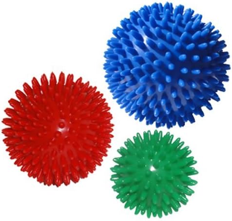 SuuRuuS Massage Ball for Trigger Point, Sensory and Physical Therapy - Set of 3, 2.75 Inch/3.5 Inch/4 Inch, Green/Red/Blue