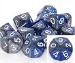 Gemini Polyhedral 16mm Blue-Steel w/white d10 Dice