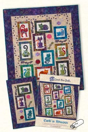 CAT'S MEOW with USB - Applique Designs for Embroidery Machines/Quilt Pattern - Multi Formatted - by Lunch Box Quilts