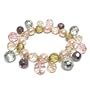 Pink Yellow Silver Gold Glass Faux Pearl Beads Stretch Bracelet Fashion Jewelry