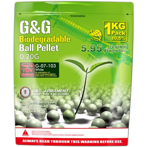 G&G Bio Airsoft BB, 0.20gm, White