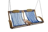 Deluxe Bent Oak Porch Swing Rollup - Blue - B0012X9ZHI