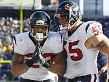 Baltimore Raven and Houston Texans: Chris Myers and Arian Foster Photographic Poster Print by Patrick Semansky, 24x18