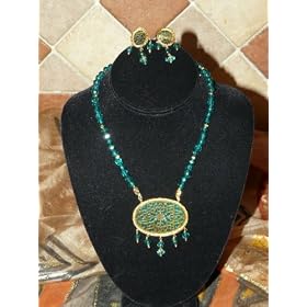 Gift for Mother-ethnic Thewa Choker Necklace 3pc Set From India(Brand New) Free Shipping