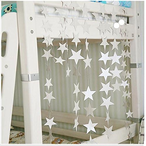 Silver Star Paper Garland Wedding Party Decorations Banner Supplies Props