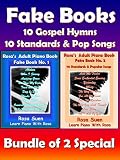 Piano Song Books - Fake Book 1 & 2 - Music Sheet, Song Charts, Reharmonization Chord Charts - 10 Gospel Hymns & 10 Standards and Popular Songs - Bundle of 2 Books: Learn Piano Songs