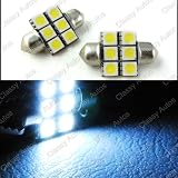 27mm 28mm Festoon 6 LEDs SMD LED Bulb WHITE for 3528 (A Pair) 