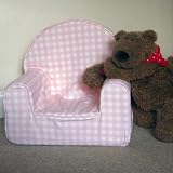 JUST 4 KIDZ Toddler Foam Chair (Pink Gingham)