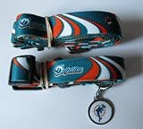 Miami Dolphins Pet Accessories Set - Large (6' Leash, Collar, and ID Tag)