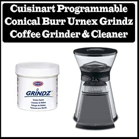 Cuisinart CBM-18 Programmable Conical Burr Urnex Grindz Coffee Grinder & Cleaner