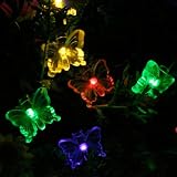 Solar Lichterkette Schmetterling, 30 bunte LEDs