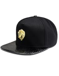 Sports: NUKI Unisex 3d Metal Stud Adjustable Flat Bill Snapback Baseball Punk Cap Hat[Black] - Metal Badges baseball hat