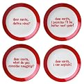Naughty or Nice Cocktail Plate Set of 4