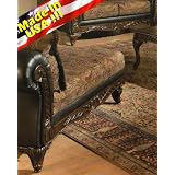 San Marino 2-Tone Chocolate Microfiber Chaise, Made in USA