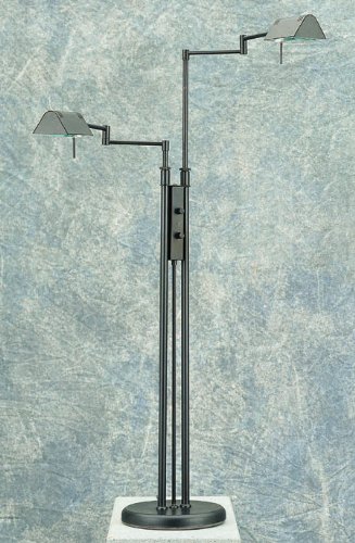 Lite Source LS-974BLK Pharma Collection Floor Lamp with Black Metal Shade, Black