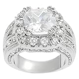 Tressa Silvertone Cushion-cut Cubic Zirconia Ring (Sizes 5 - 9 available)