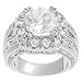 Tressa Silvertone Cushion-cut Cubic Zirconia Ring (Sizes 5 - 9 available)