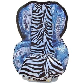 Toddler Car Seat Cover in Zebra in Jeans