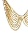New Fashion Women Mens Gold-tone Short Design False Collar Multilayer Chian Necklace