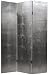 Unique Bright Decor - 6 ft. Tall Faux Leather Silver Crocodile Room Divider - 3 Panels