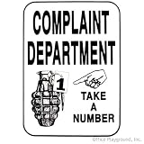 Complaint Department Sign