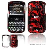 HTC Ozone XV6175 PDA Cell Phone Red/Black Floral Swirls Design Protective Case Faceplate Cover + Free LiveMyLife Wristband pda-cell-phones HTC Ozone XV6175 PDA Cell Phone Red/Black Floral Swirls Design Protective Case Faceplate Cover + Free LiveMyLife Wristband