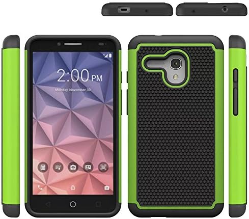 Alcatel OneTouch Flint Case, Alcatel OneTouch Fierce XL Cases, SHXX [Slim Protective Cover] Hybrid Dual Layer Armor Defender Protective Case Cover for ALC OneTouch Fierce XL (green)
