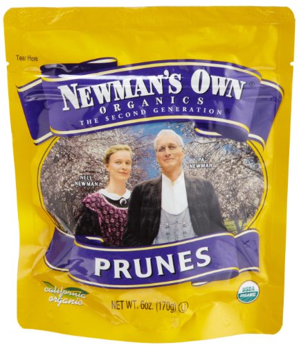 Newman’s Own Organics California Prunes  6-Ounce Pouches (Pack of 12)