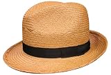 Barmah Crushable Equador Palm Straw Trilby Fedora Hat, Ginger